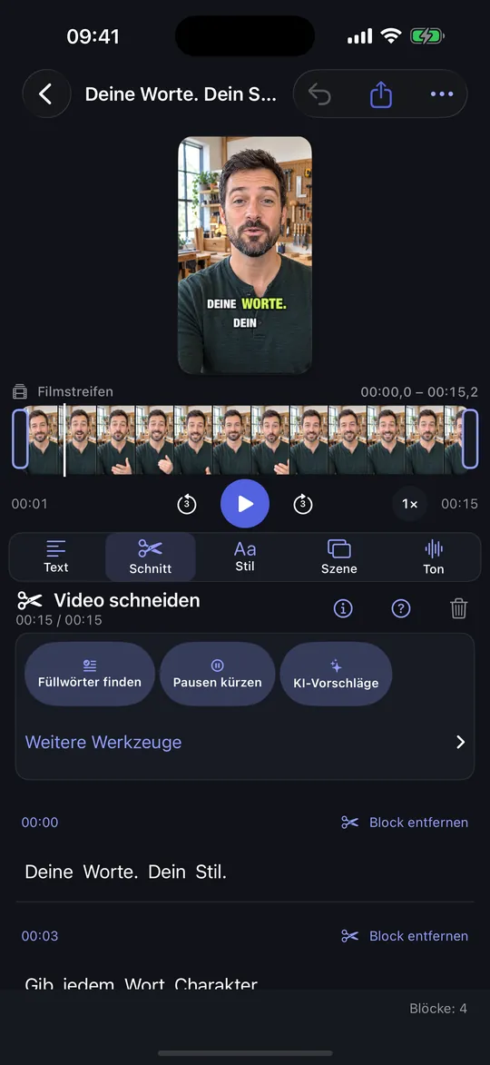 CaptionAgent auf dem iPhone