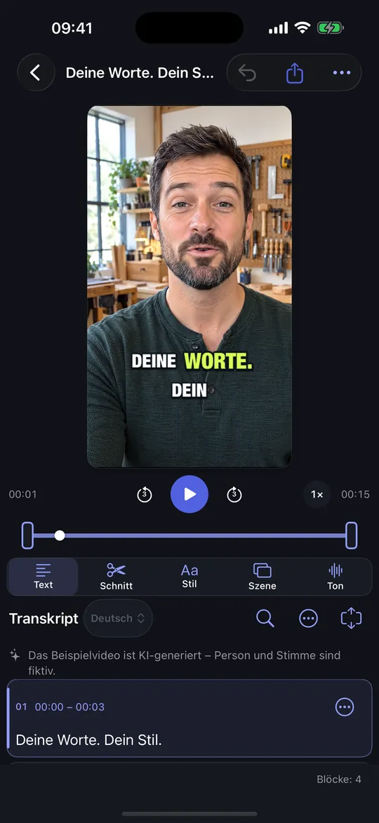 CaptionAgent auf dem iPhone