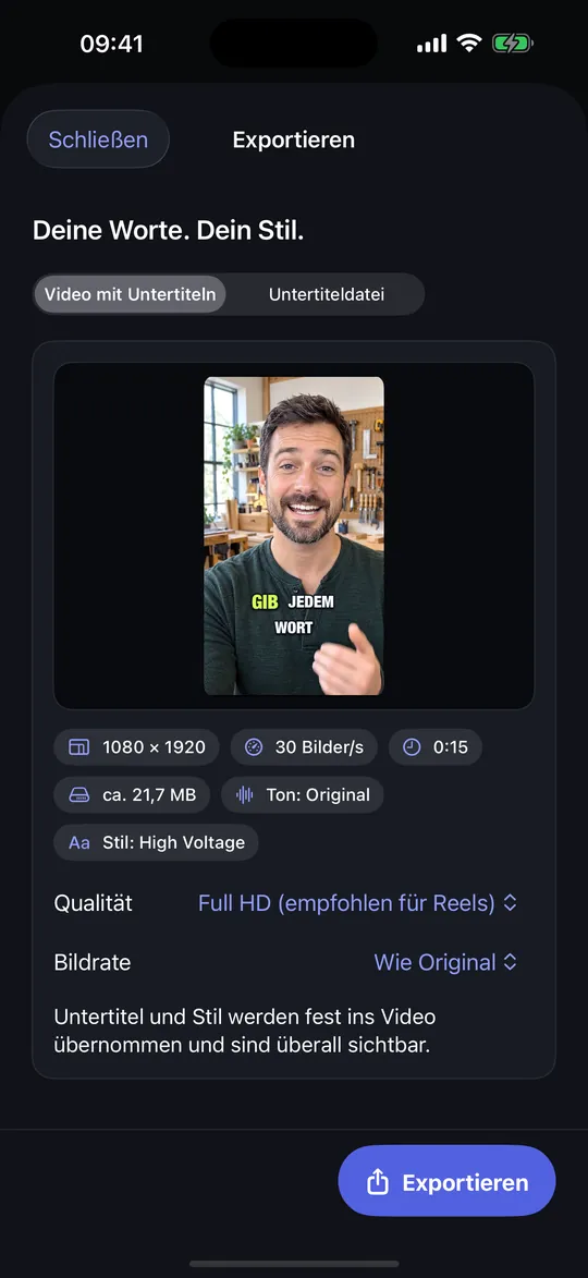 CaptionAgent auf dem iPhone