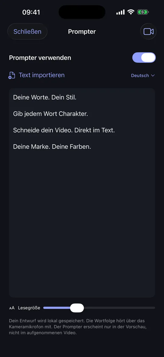 CaptionAgent auf dem iPhone