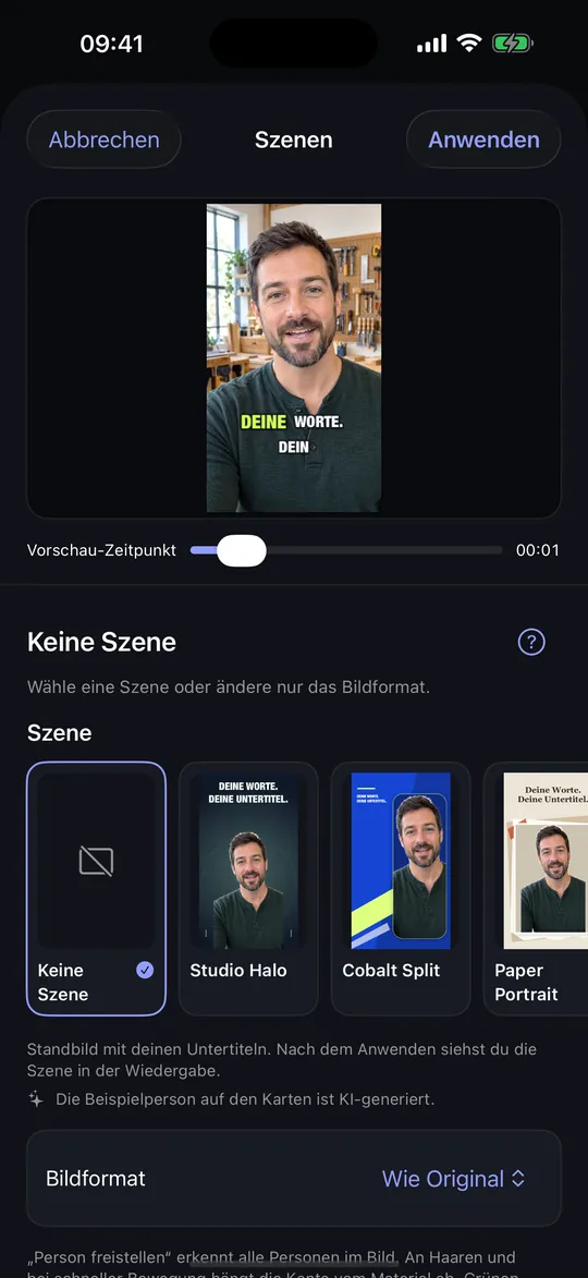 CaptionAgent auf dem iPhone