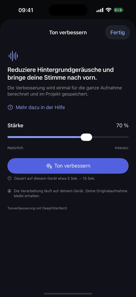 CaptionAgent auf dem iPhone
