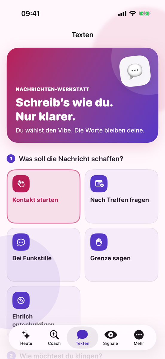 CrushVibe Textwerkstatt auf dem iPhone