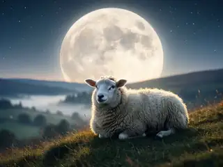 Le mouton de lune – image de couverture de l’app, générée par IA
