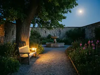 Le jardinier de la nuit – image de couverture de l’app, générée par IA