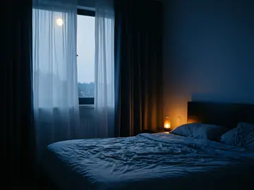 Debout en pleine nuit – image de couverture de l’app, générée par IA