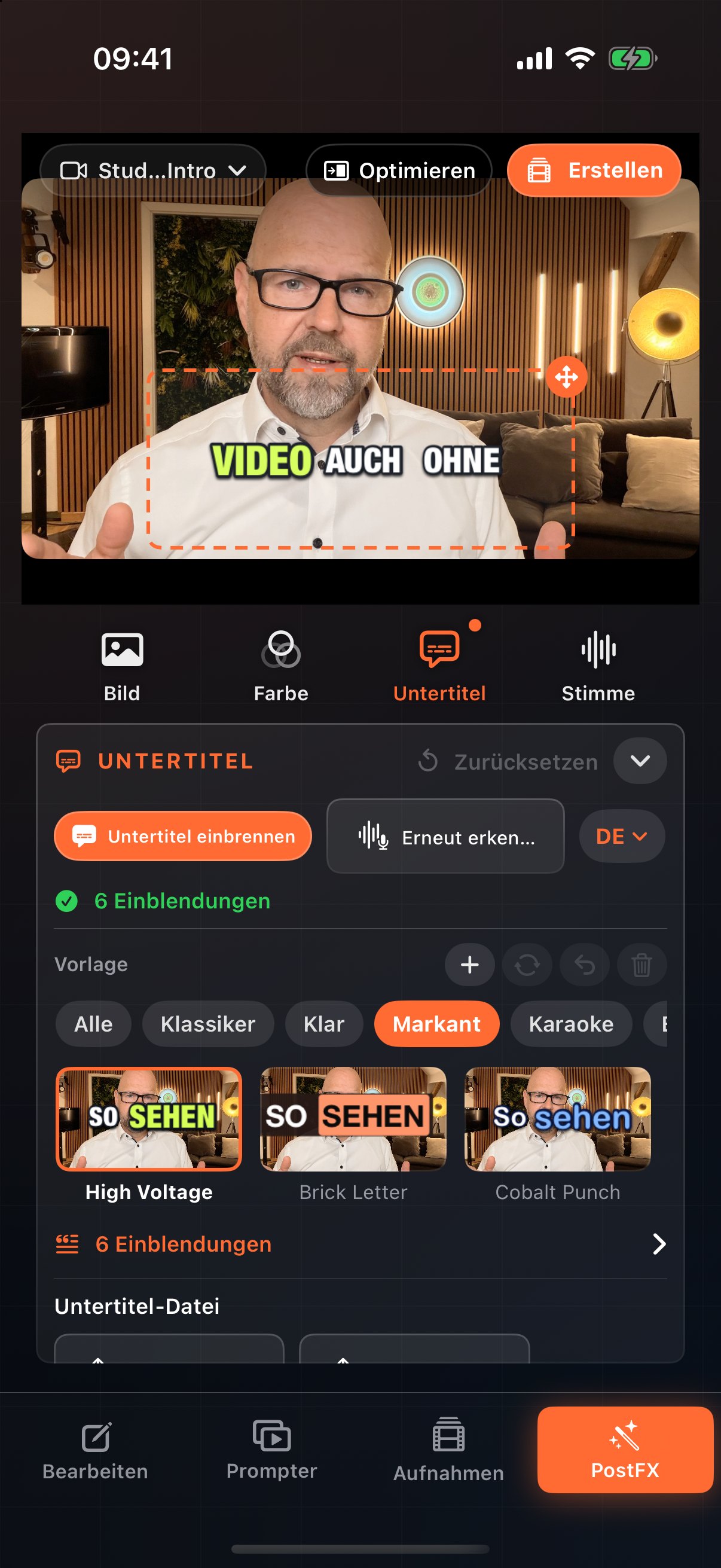 Neu in 4.0.2: Untertitel-Stile mit Vorschau am eigenen Video (iPhone)